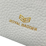 Royal Bagger RFID Kiss Lock Wallet, Solid Color Multi-card Slots Card Holder, Genuine Leather Clutch Purses for Women 1468