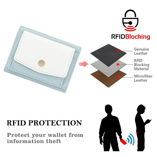 Royal Bagger Genuine Leather Mini Trifold Wallet, Portable RFID Protected Card Holder, Coin Purse for Daily Use 1884