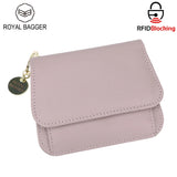 Royal Bagger RFID กระเป๋าสตางค์สั้นผู้หญิงหนังวัวแท้ขนาดใหญ่ความจุ Key CHAIN ​​ผู้ถือบัตรแฟชั่นกระเป๋าสตางค์ Trifold 1459 