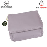 Royal Bagger RFID กระเป๋าสตางค์สั้นผู้หญิงหนังวัวแท้ขนาดใหญ่ความจุ Key CHAIN ​​ผู้ถือบัตรแฟชั่นกระเป๋าสตางค์ Trifold 1459 