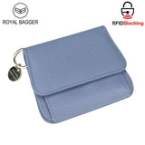 Royal Bagger RFID กระเป๋าสตางค์สั้นผู้หญิงหนังวัวแท้ขนาดใหญ่ความจุ Key CHAIN ​​ผู้ถือบัตรแฟชั่นกระเป๋าสตางค์ Trifold 1459 