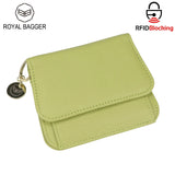 Royal Bagger RFID กระเป๋าสตางค์สั้นผู้หญิงหนังวัวแท้ขนาดใหญ่ความจุ Key CHAIN ​​ผู้ถือบัตรแฟชั่นกระเป๋าสตางค์ Trifold 1459 