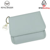 Royal Bagger RFID กระเป๋าสตางค์สั้นผู้หญิงหนังวัวแท้ขนาดใหญ่ความจุ Key CHAIN ​​ผู้ถือบัตรแฟชั่นกระเป๋าสตางค์ Trifold 1459 